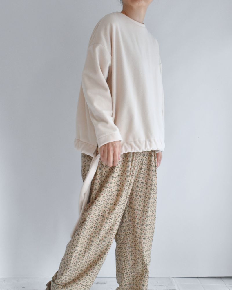 フリース ヘムリボンプルオーバー Milk