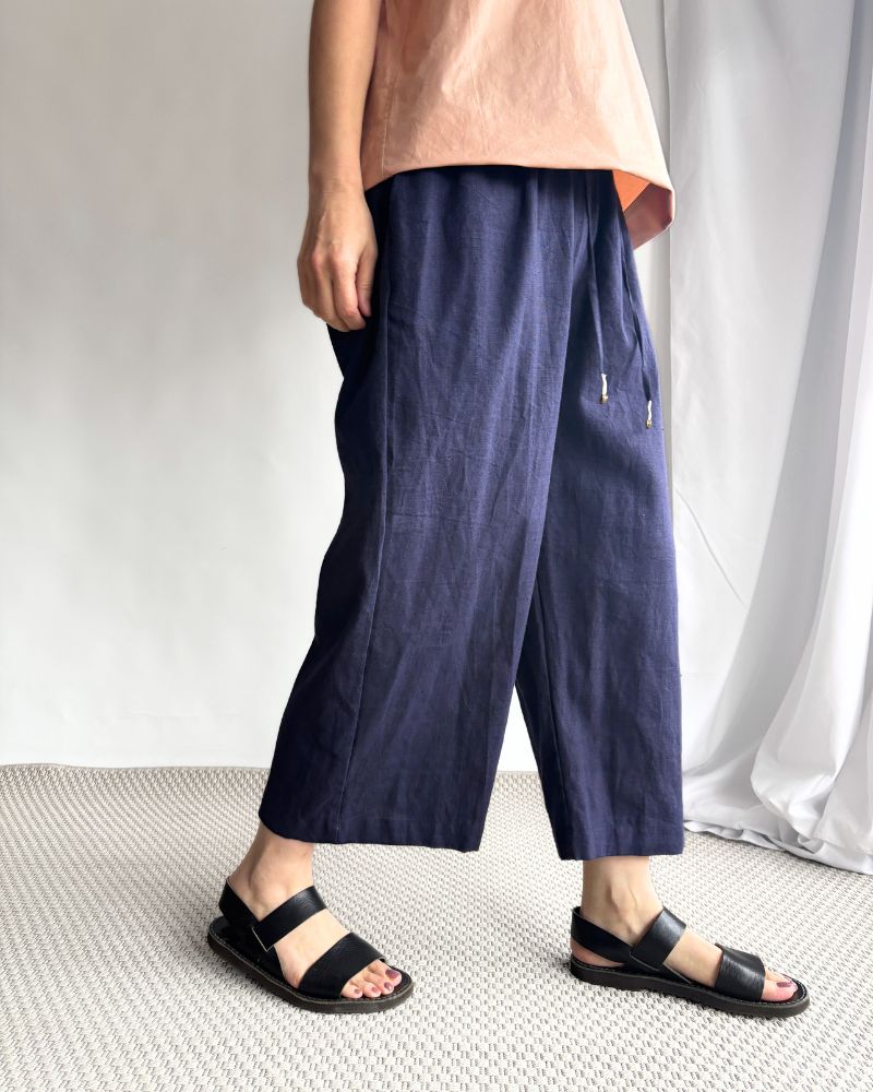 コットンリネン イージーパンツ Navy