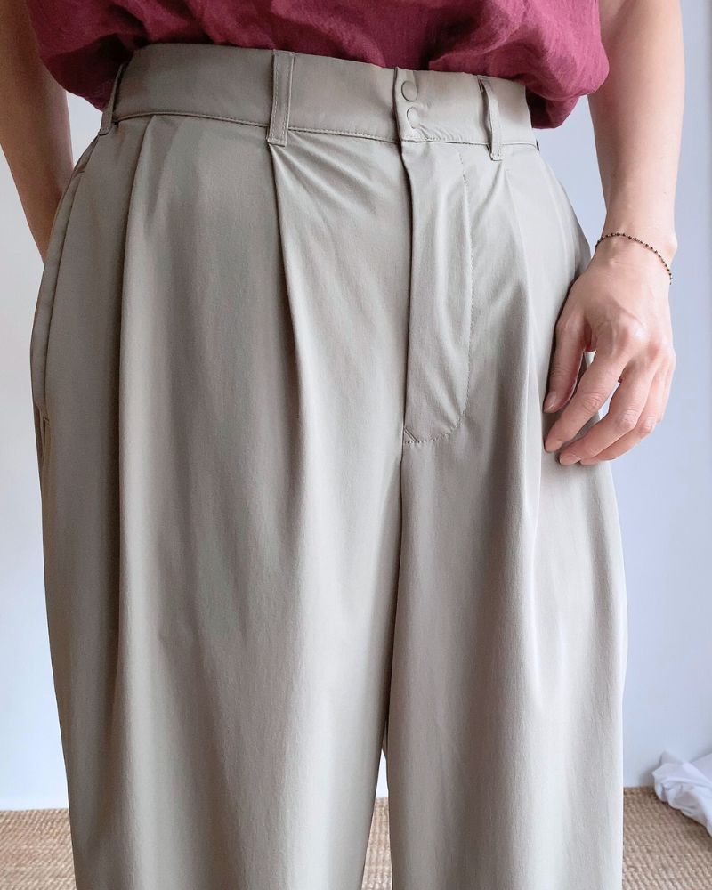 4WAY STRETCH COCOON PANTS 'HAPI' Grayge