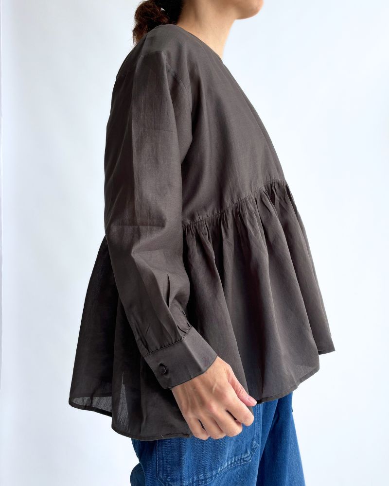 RAHASTHAN TUCK GATHERED PULLOVER Gray