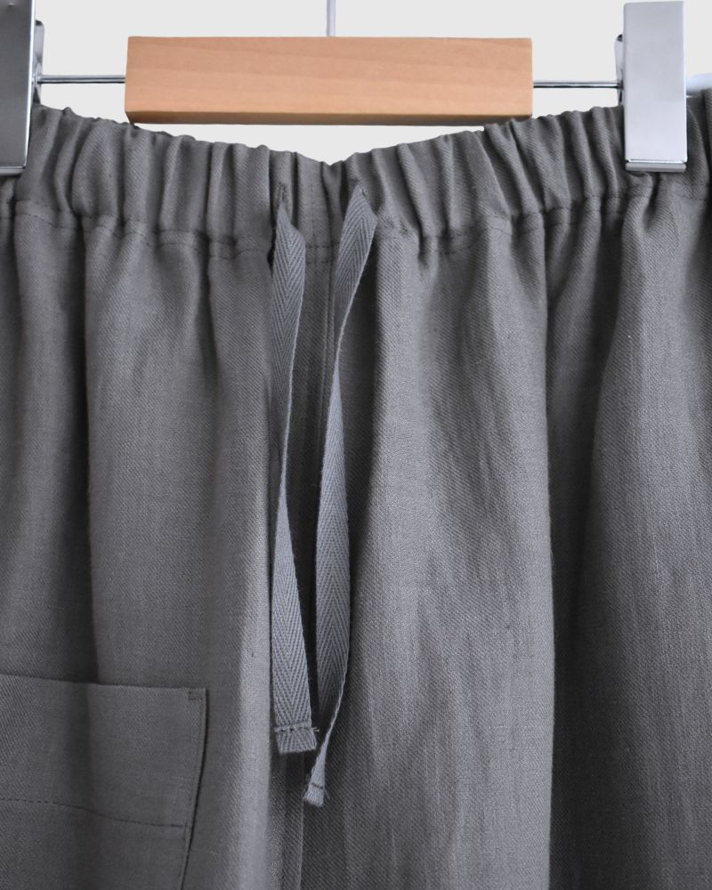 アシメポケットベイカーパンツ（LINEN） DarkGray