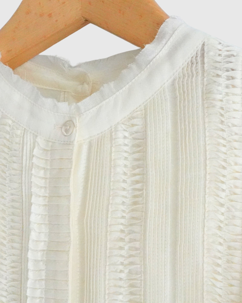 エアリーピンタックレースブラウス OffWhite