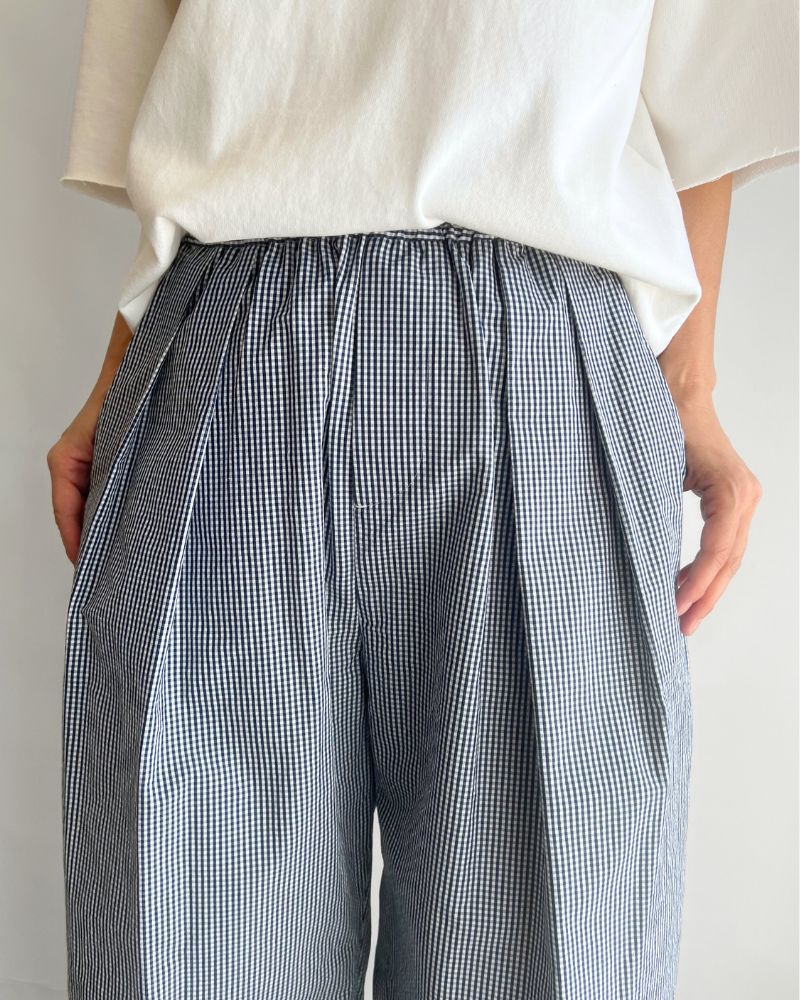 HAKAMA-W タックイージーパンツ NavyCheck