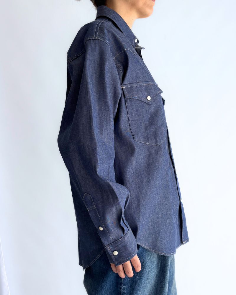 BRENDA-DENIM ウエスタンシャツ Blue