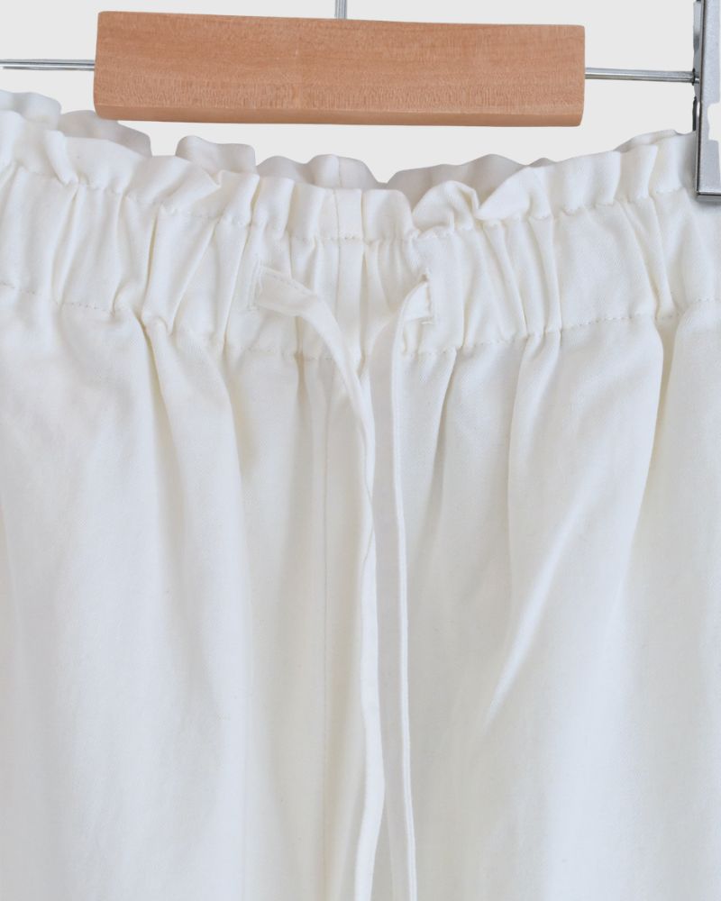 サイドシームレスワイドパンツ White