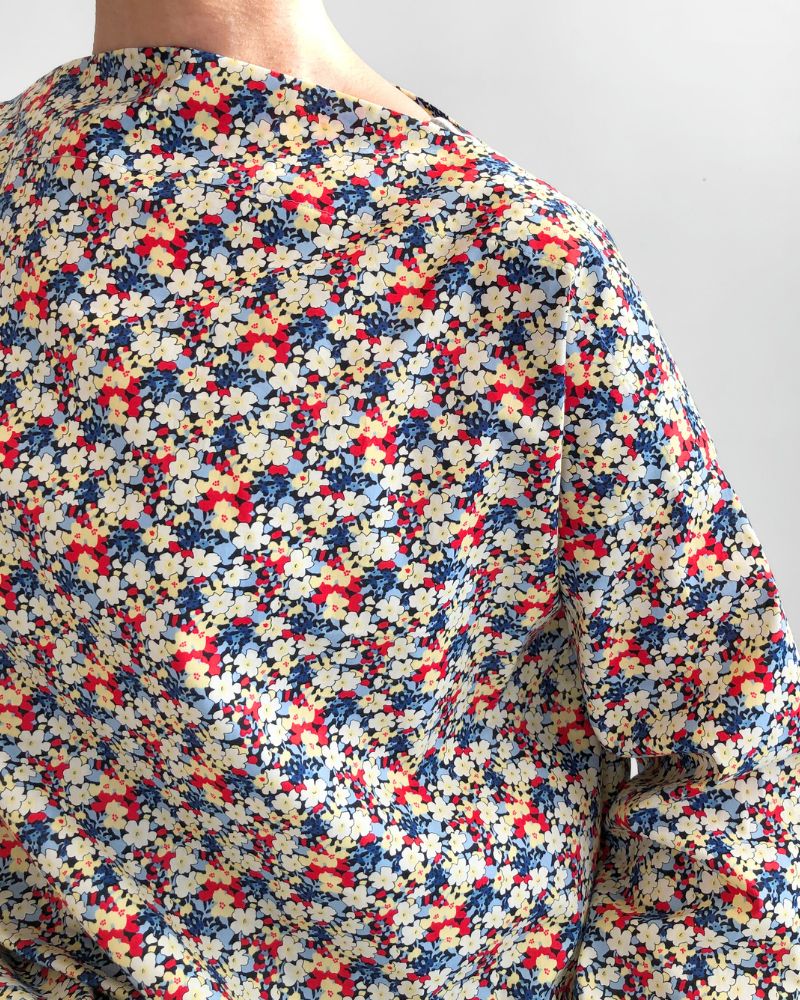 ボートネックブラウス（LIBERTY） Red