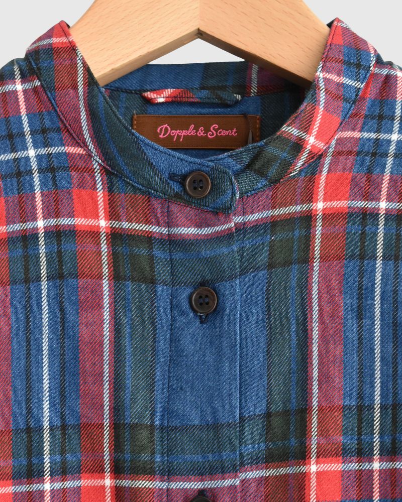 INDIGO タータン オーバーシャツ Blue