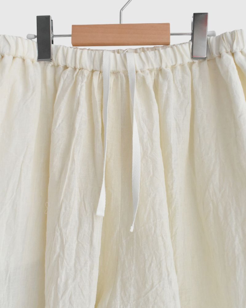 ワイドコクーン ギャザーパンツ（LINEN） OffWhite