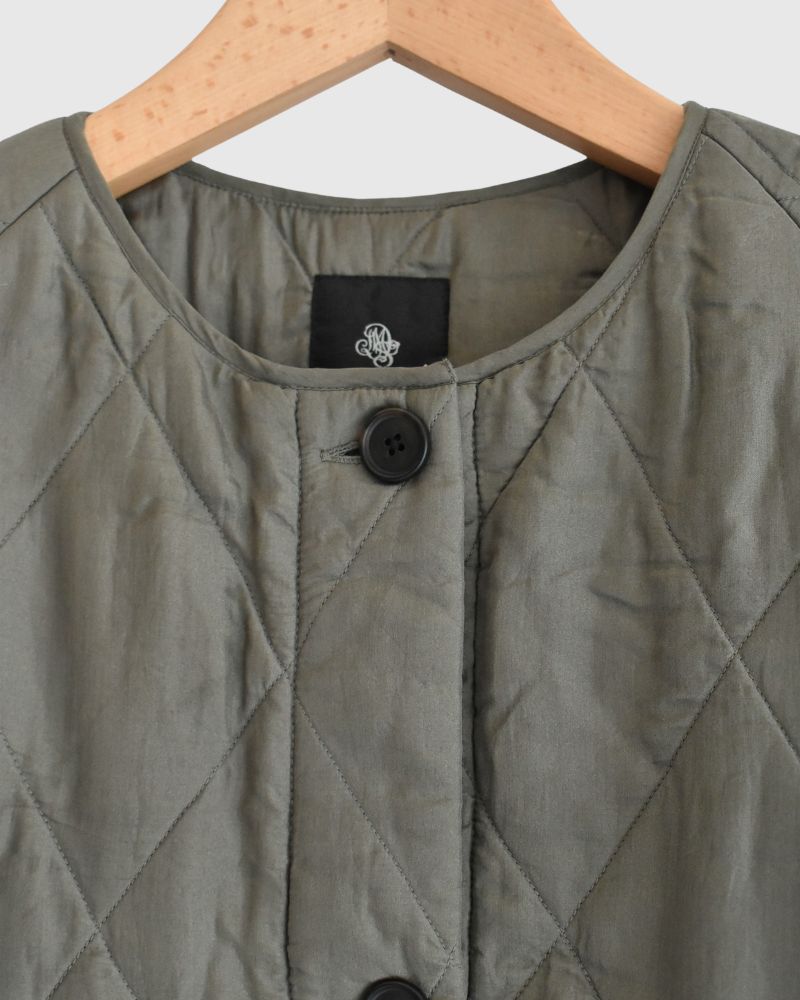 FRONT BUTTON SHORT COAT Olive