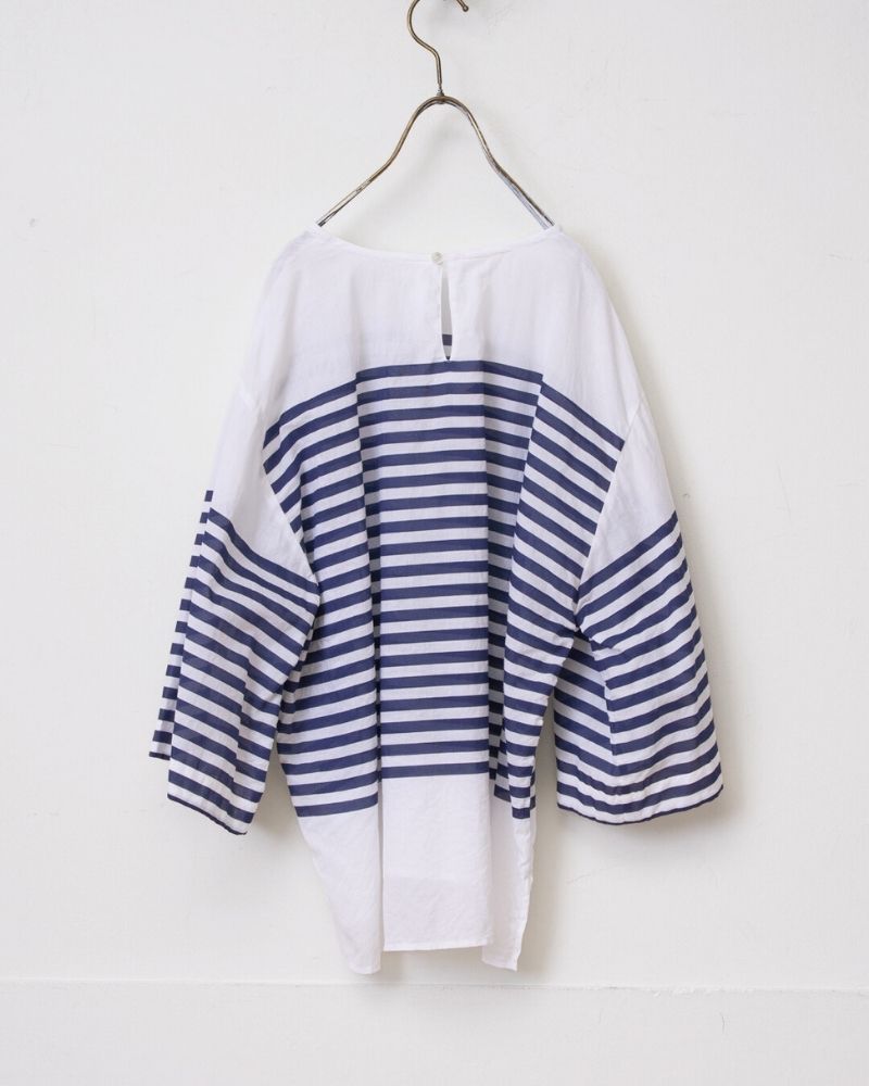 【予約】MS/F LA471 バスクボーダーショートスリーブブラウス（5月中旬 - 5月末）