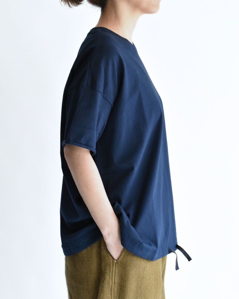 ハーフスリーブ ドロストTシャツ Navy