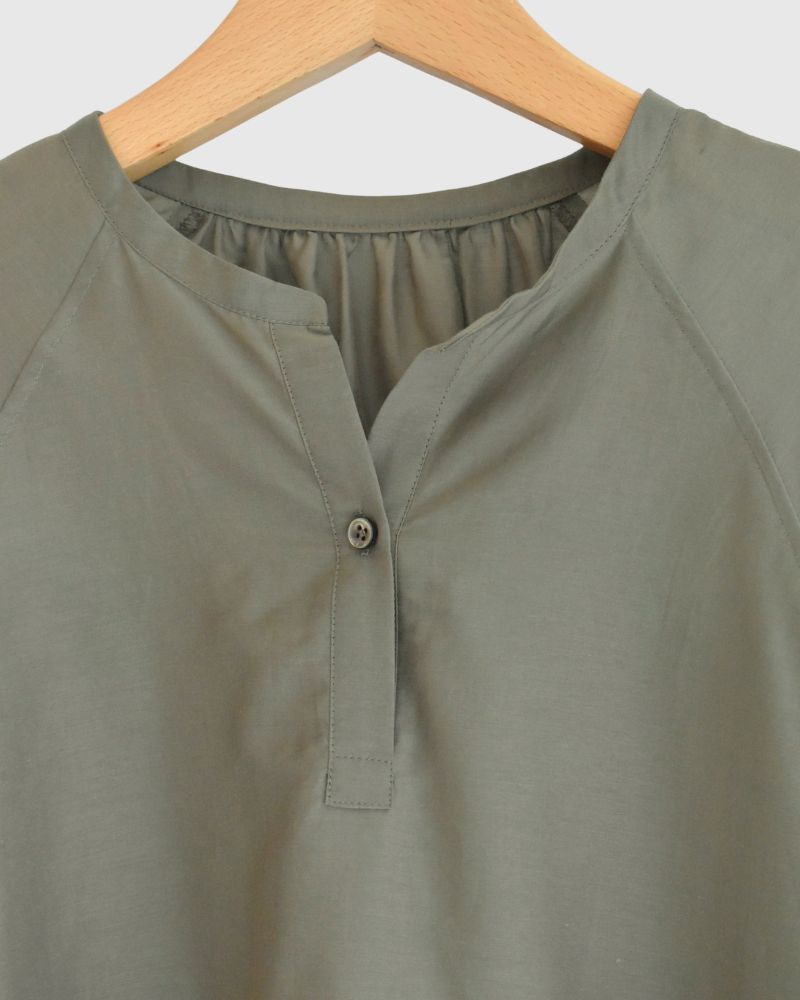 バルーンスリーブ ブラウス（コットンシルク） Khaki