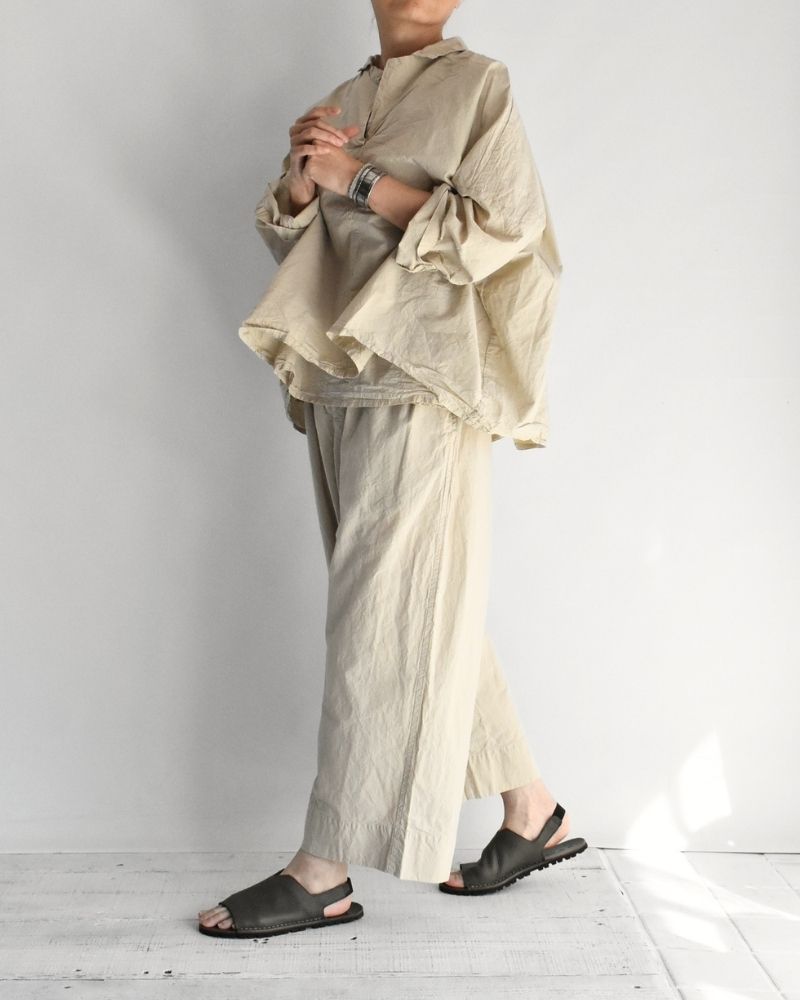 シュリンクプルオーバーシャツ Beige