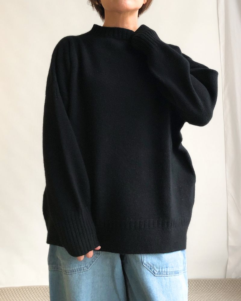 HERIOT ビックシルエットニット Black