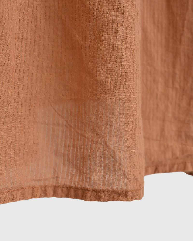 CREW-NECK 3/4 SL SHIRT WITH MINI PINTUCK DarkOrange