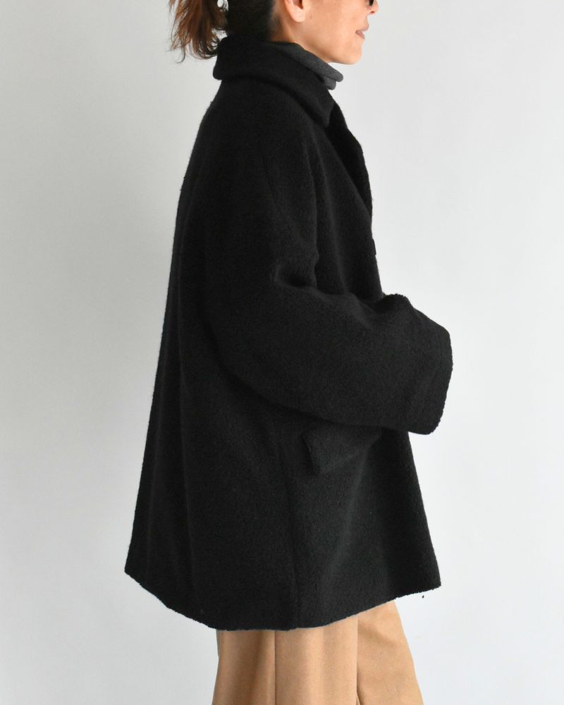 DOUBLE OVER COAT Black