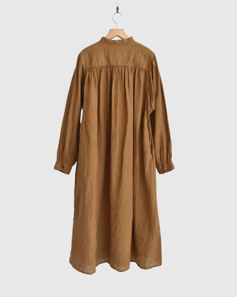 フレンチリネン ドレス Camel