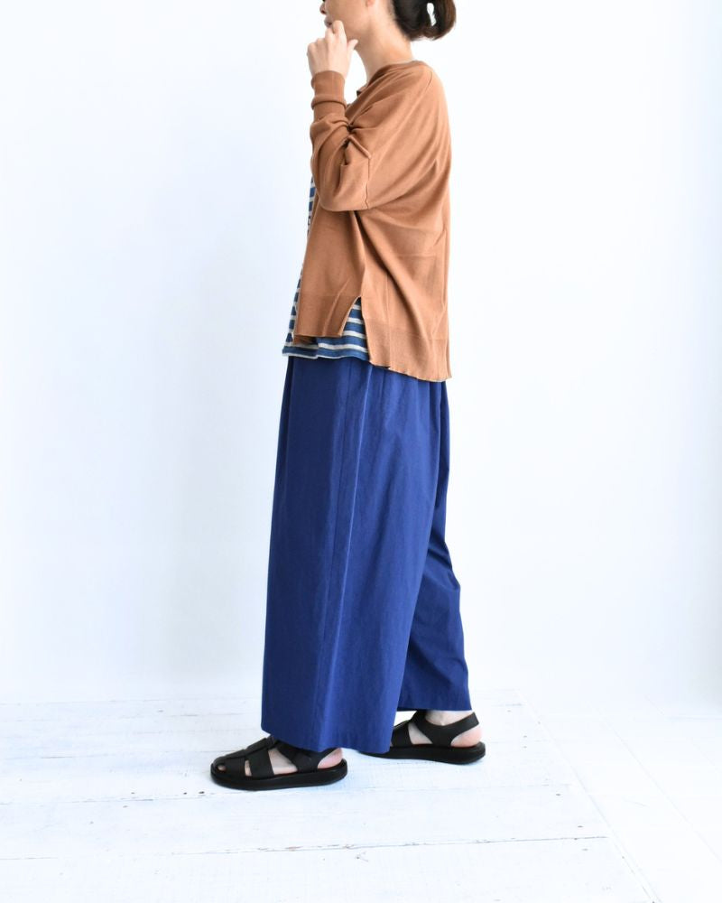 ワイドコクーンギャザーパンツ Blue