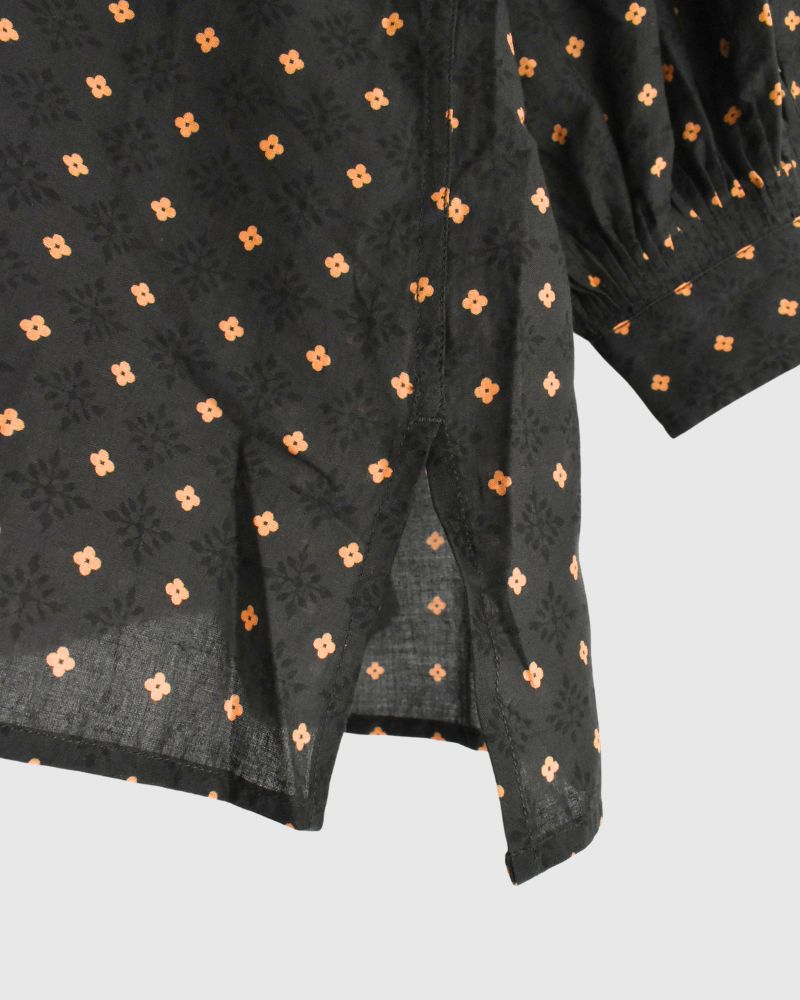 BANDED COLLAR SHIRT WITH MINI PINTUCK Charcoal