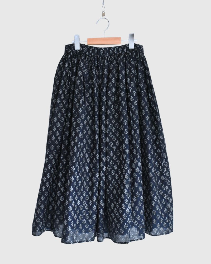 RAJASTAN TUCK GATHERED SKIRT WITH LINING Navy