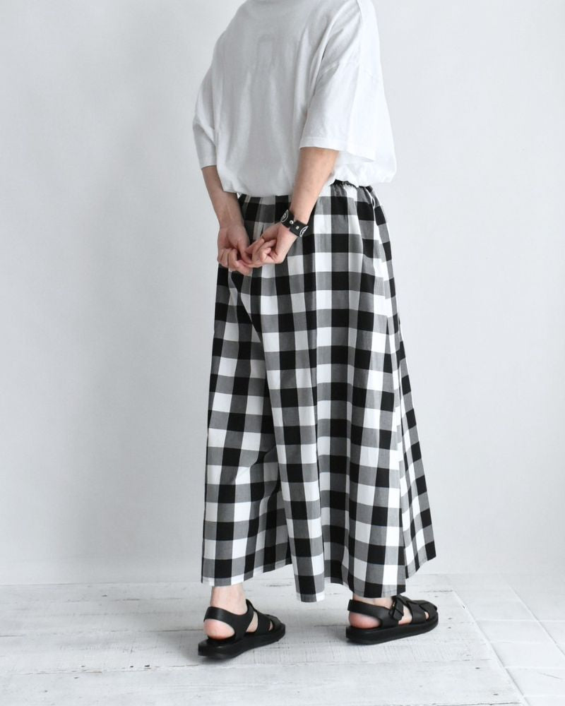 ブロックチェック キュロットパンツ White/Black