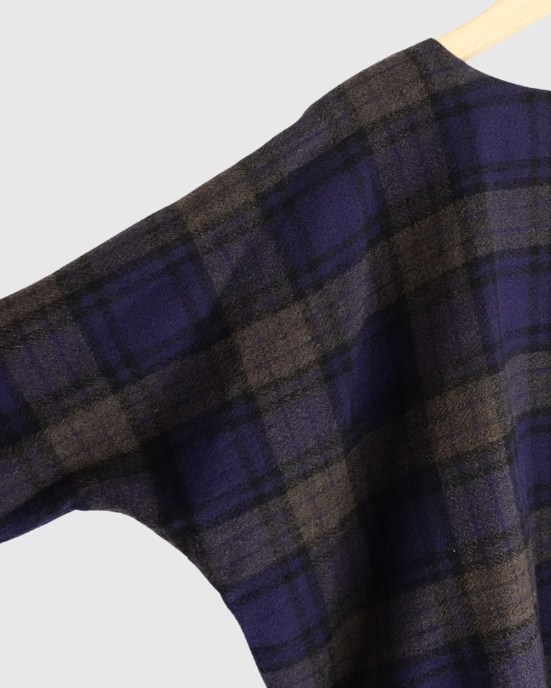 ウールガーゼボイル リバーシブルトップ Navy/Brown