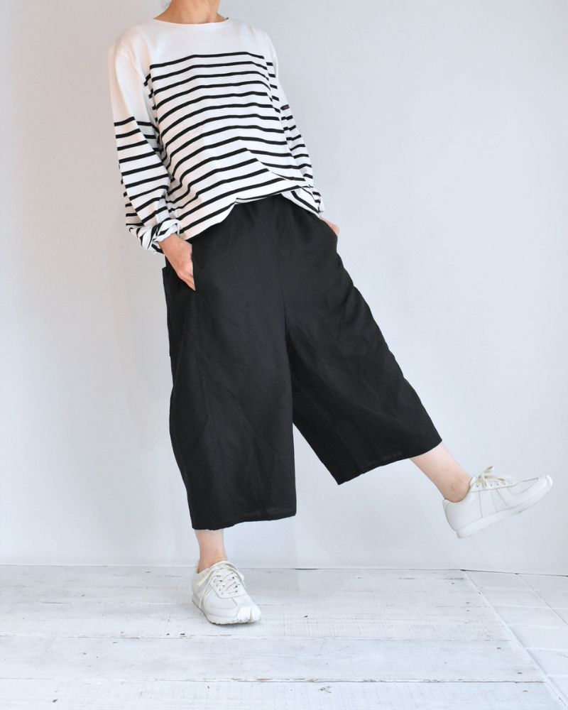 リネン オバールパンツ Black