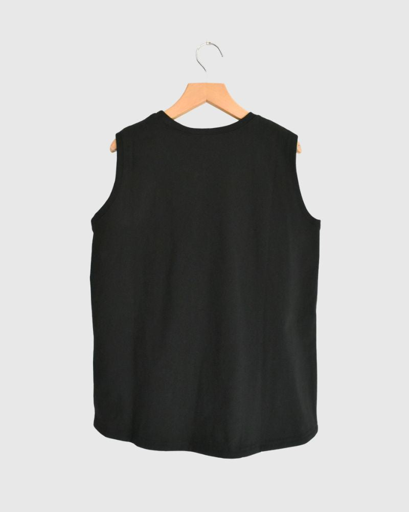ノースリーブ ドロストTシャツ Black