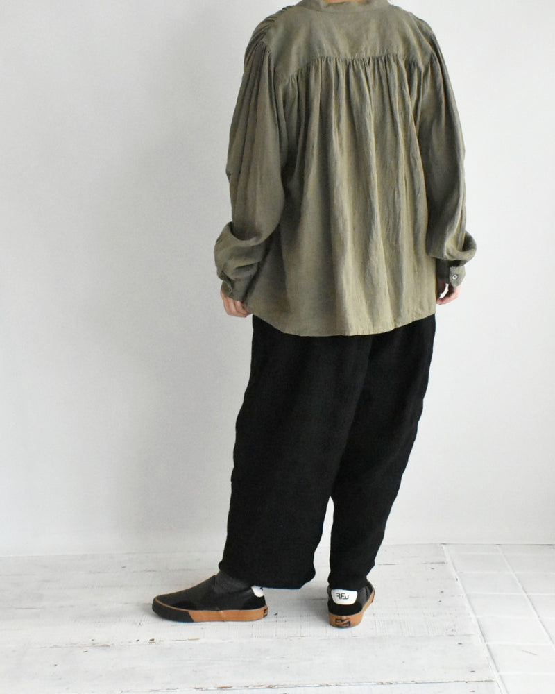 ウールチェックパンツ Black