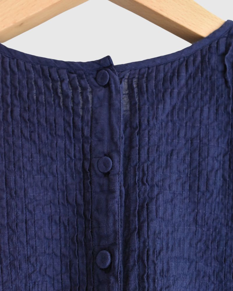 CREW-NECK F/SL SHIRT WITH PINTUCK DarkPurple