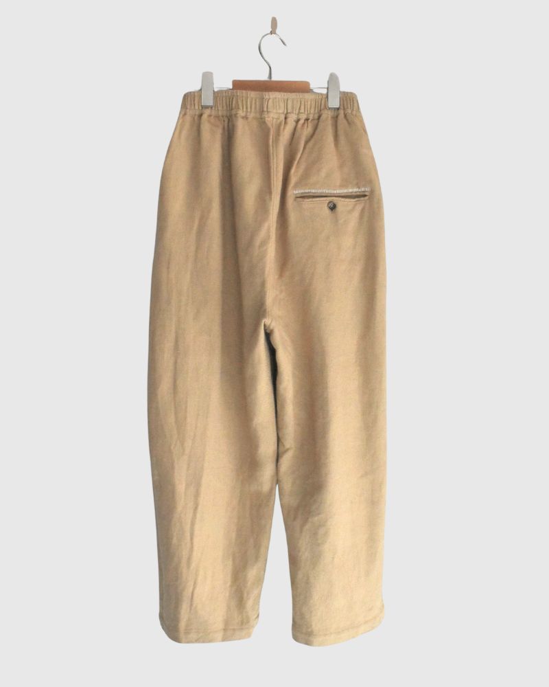 手織りウォッシュドツイル ルーズテーパードパンツ LightBeige