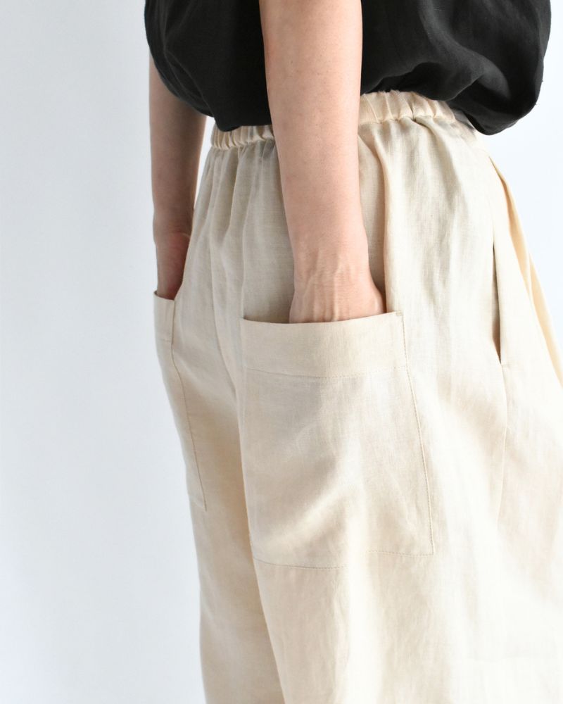 サルエルワイド ショートレングスパンツ Ivory