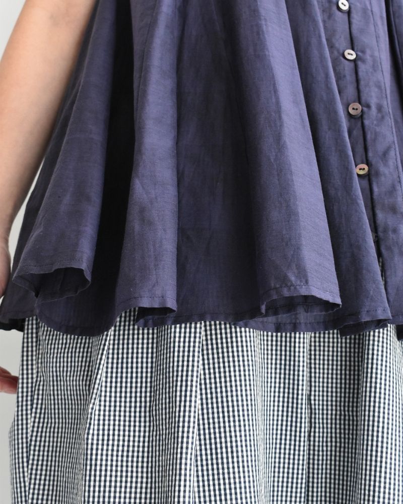 シルクコットン マチマチ2WAYタンクトップ Navy