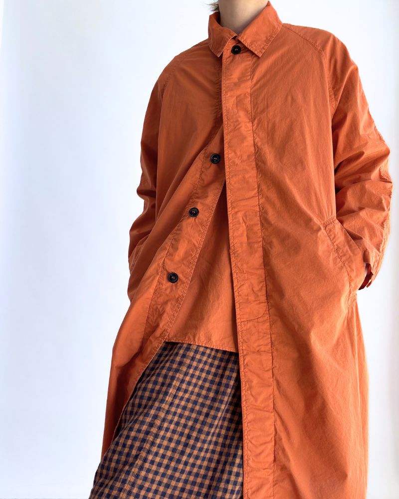 60s COTTON POPLIN OVERDYE BALMACAAN COAT Brick