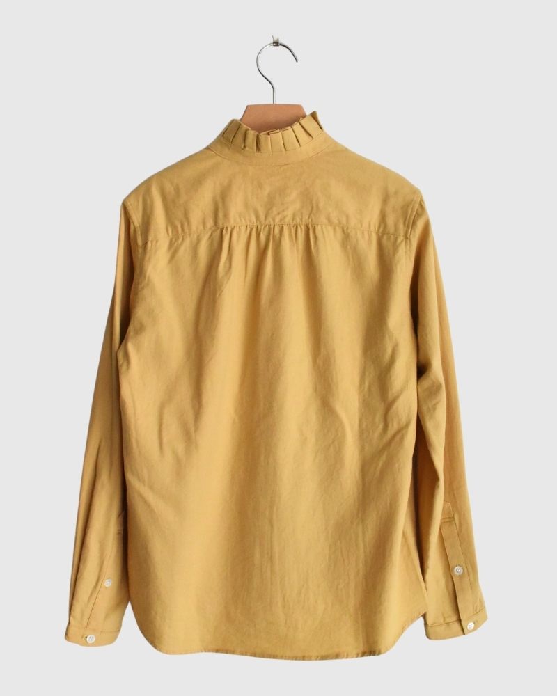 【sale】コットンウールビエラフリルブラウス Mustard