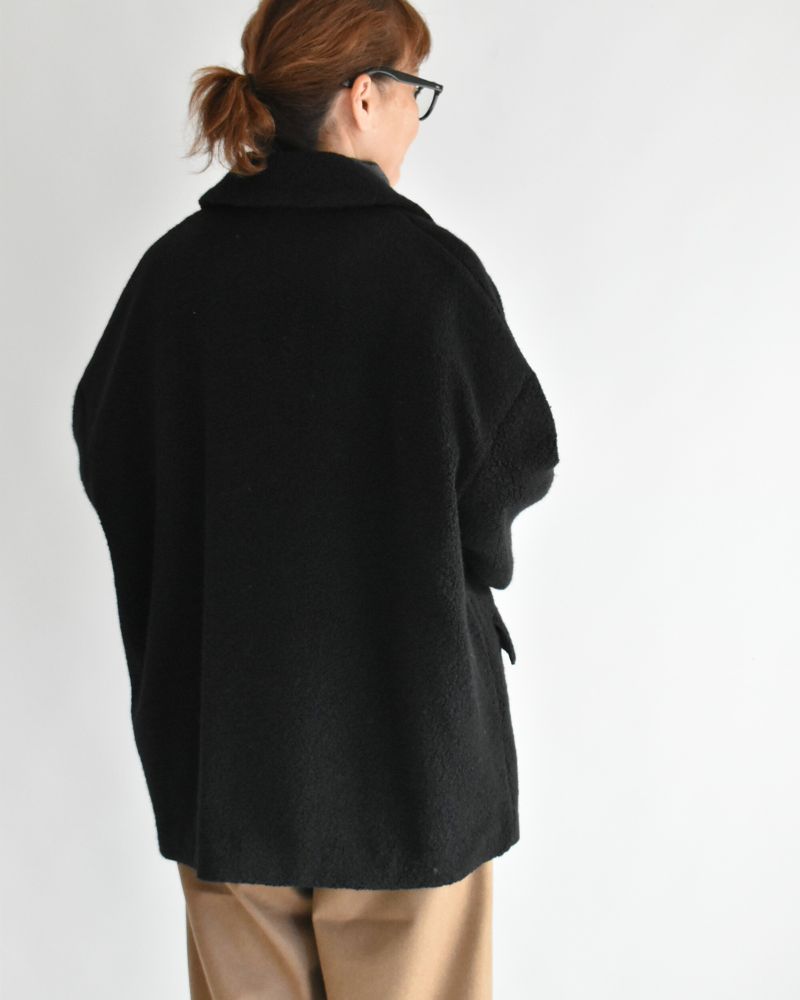 DOUBLE OVER COAT Black