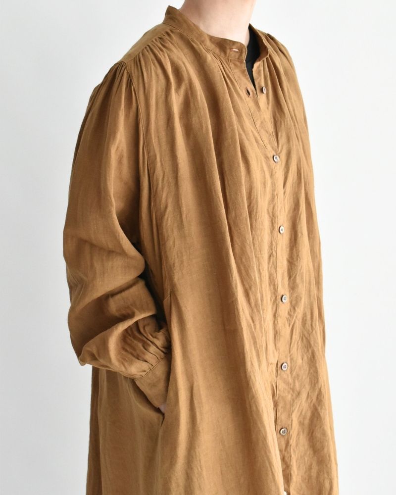 フレンチリネン ドレス Camel