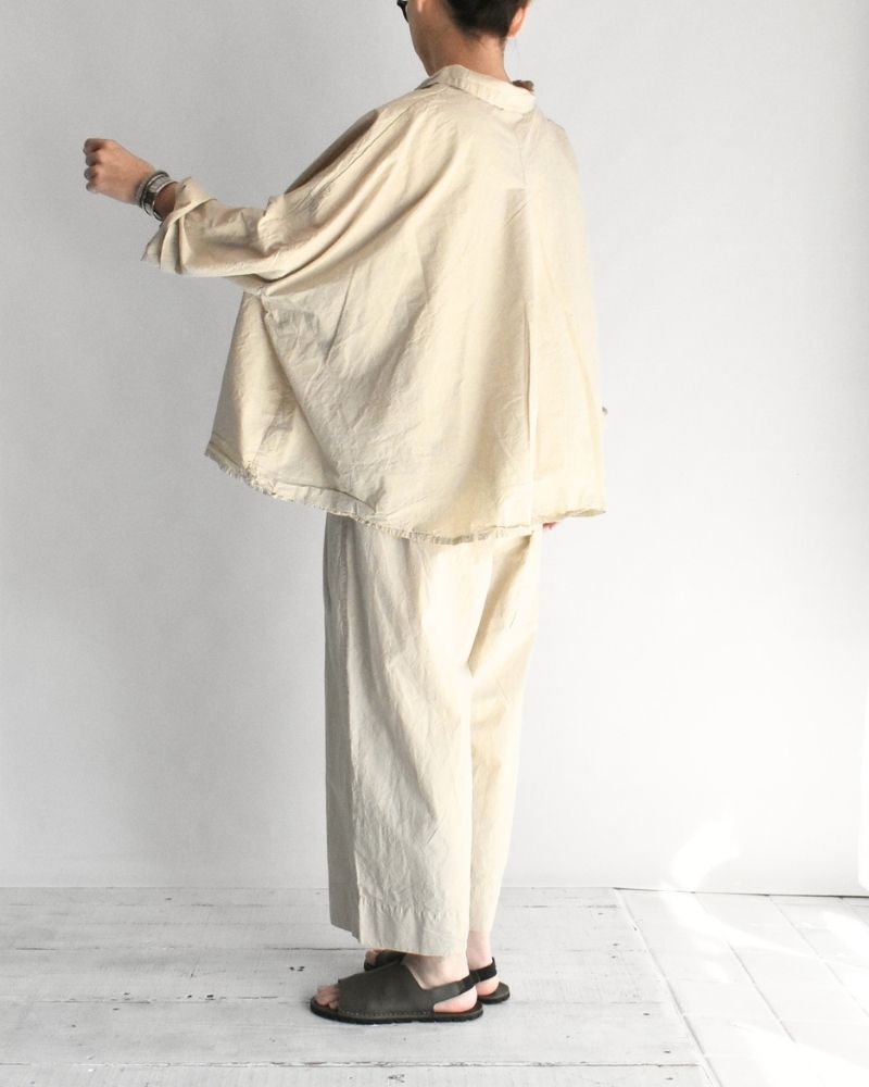 シュリンクプルオーバーシャツ Beige