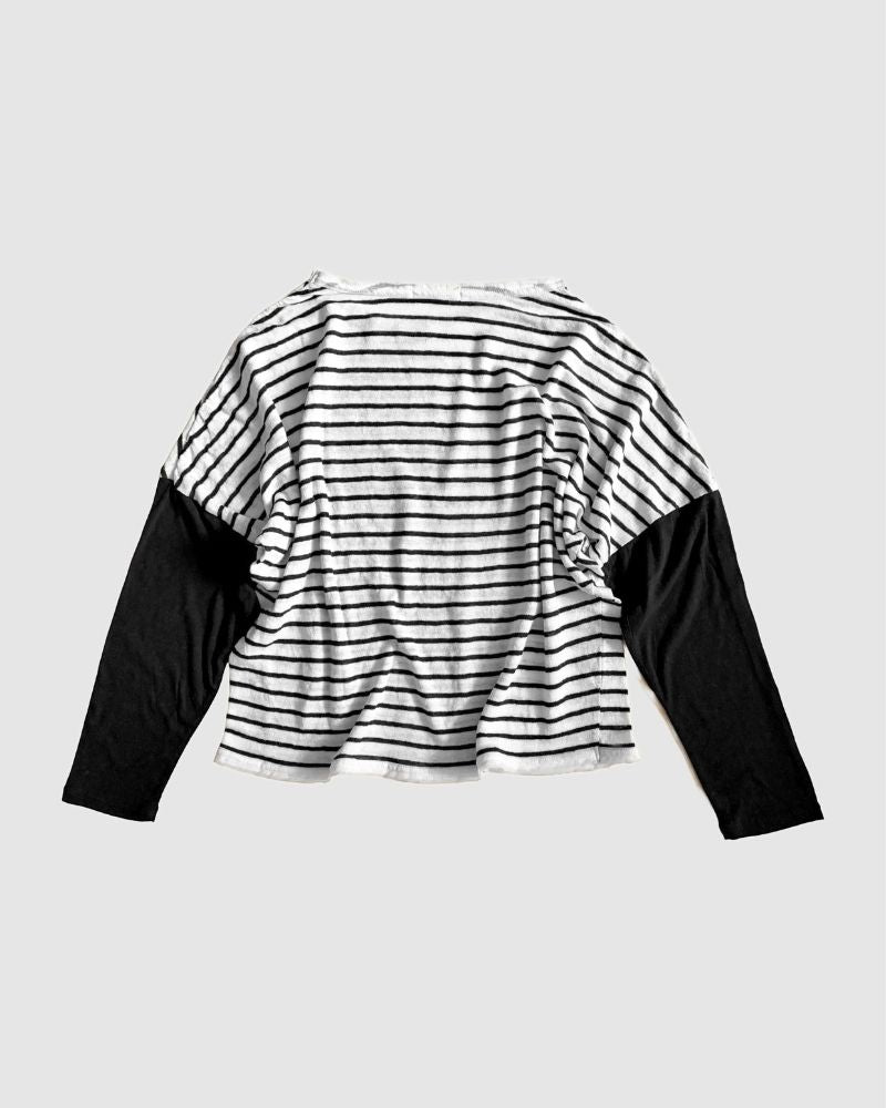 【予約】A/W TT205 カフェテラスのリネンボーダーTee（8月）