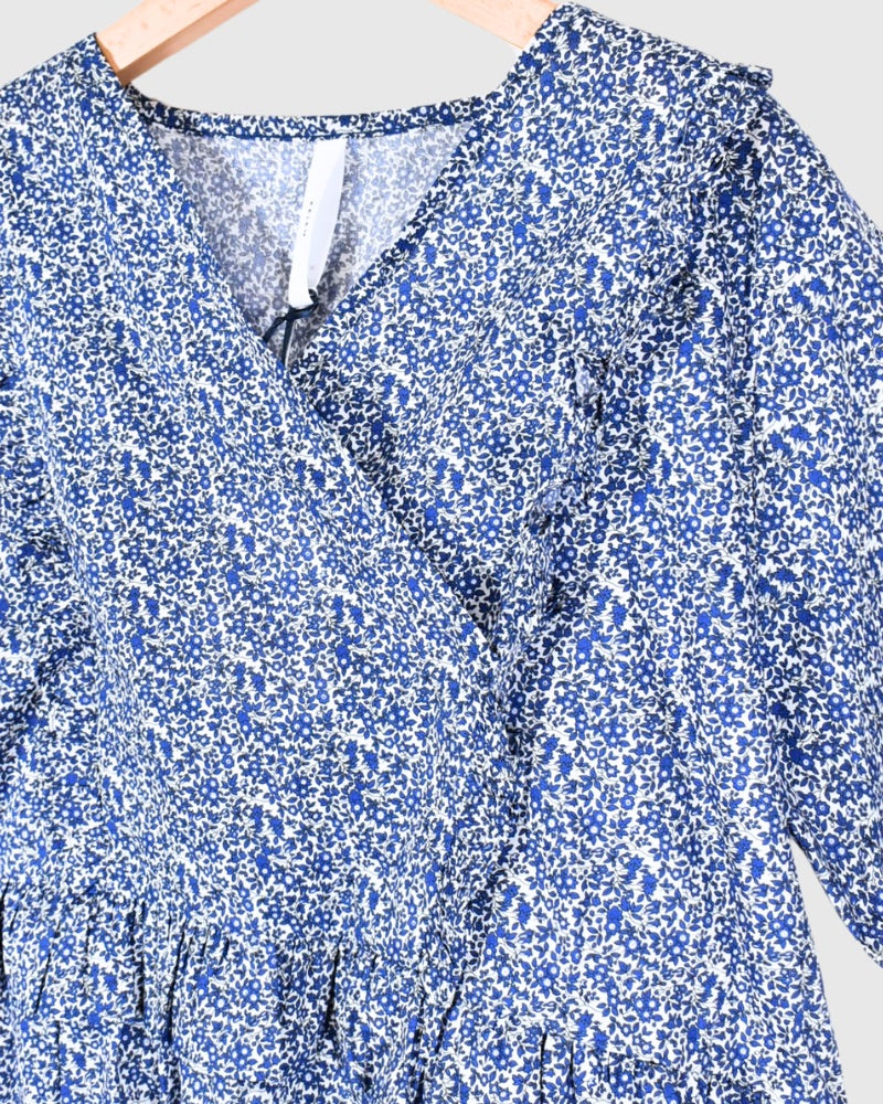【sale】FRILL DESIGN TOPS 'KULAN' Blue