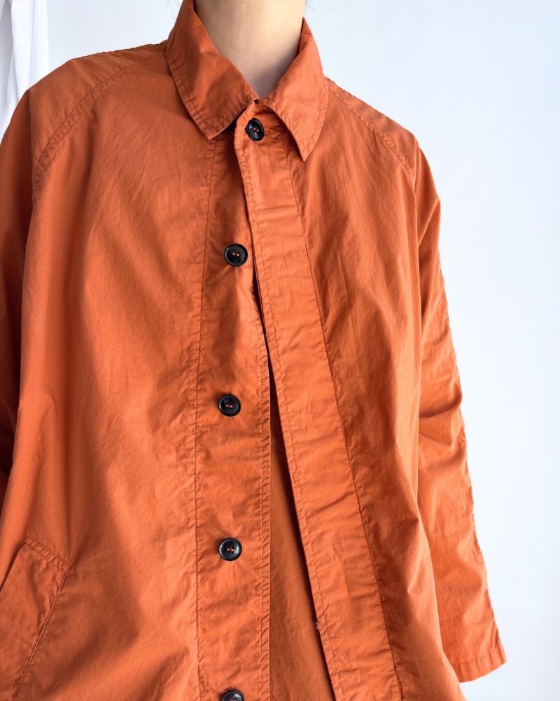 60s COTTON POPLIN OVERDYE BALMACAAN COAT Brick