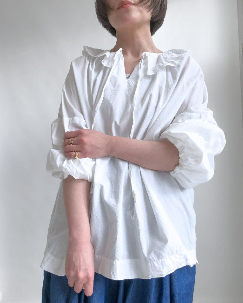 【予約】MS/F G1191 カディコットン アンティークピエロカラーブラウス（6月中旬 - 6月末）