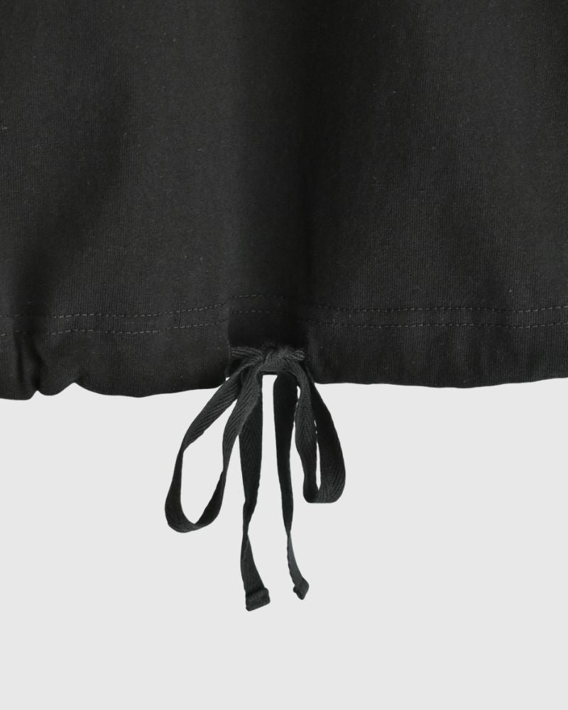 ハーフスリーブ ドロストTシャツ Black
