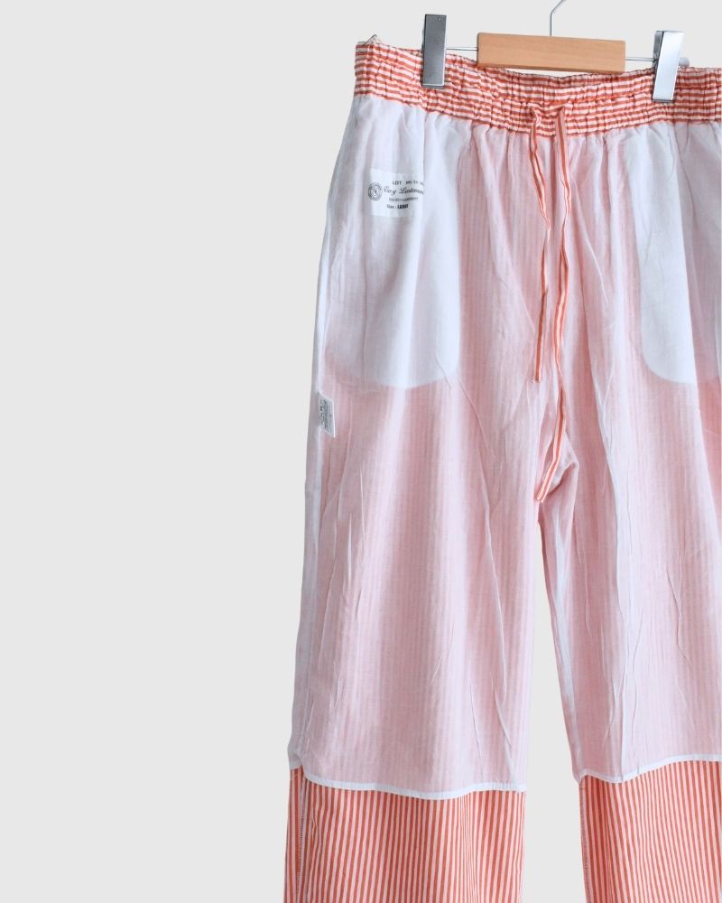 POPLIN STRIPE EASY PANTS OrangeStripe