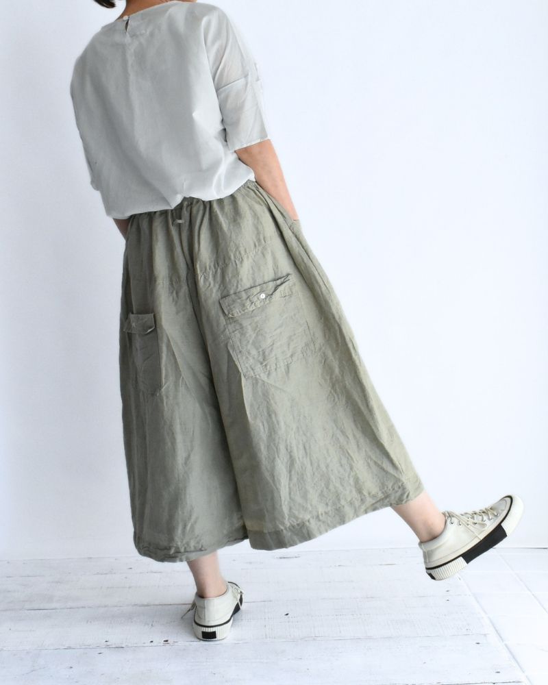 手織りセルビッチ コットンリネンパンツ LightKhaki