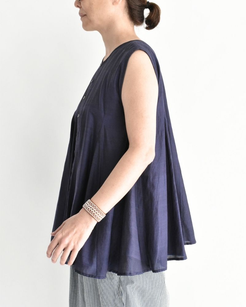 シルクコットン マチマチ2WAYタンクトップ Navy