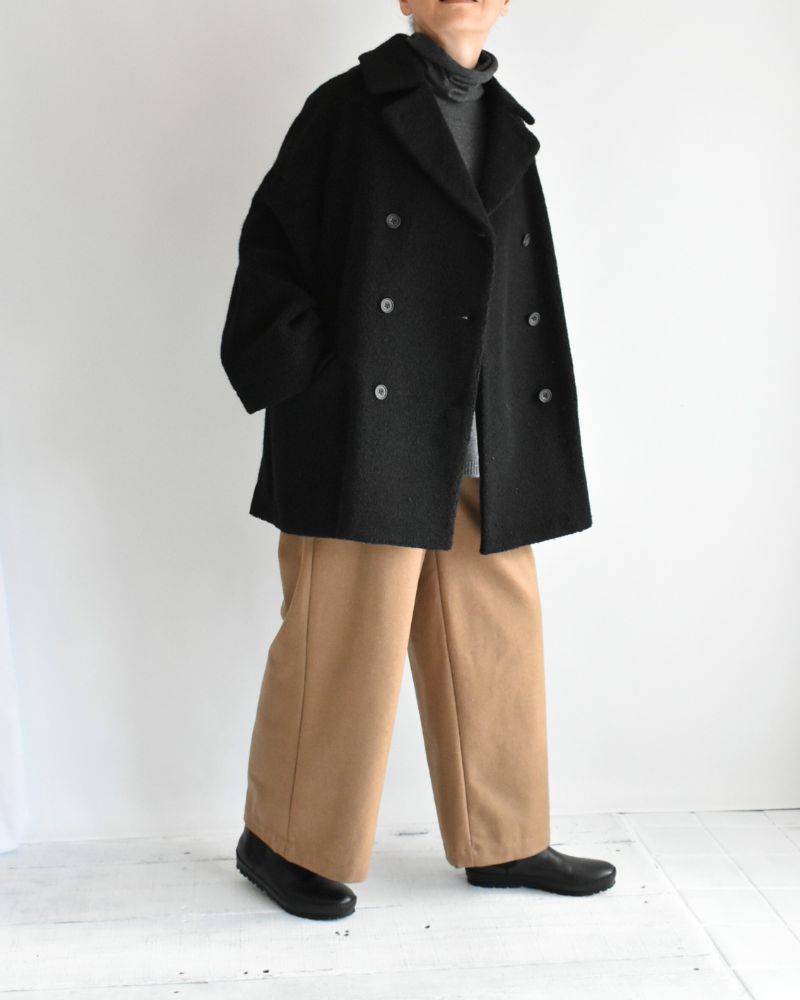 DOUBLE OVER COAT Black