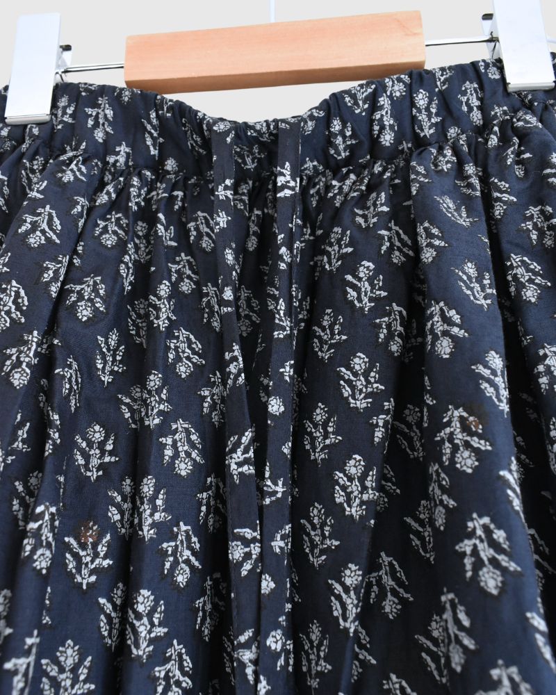 RAJASTAN TUCK GATHERED SKIRT WITH LINING Navy