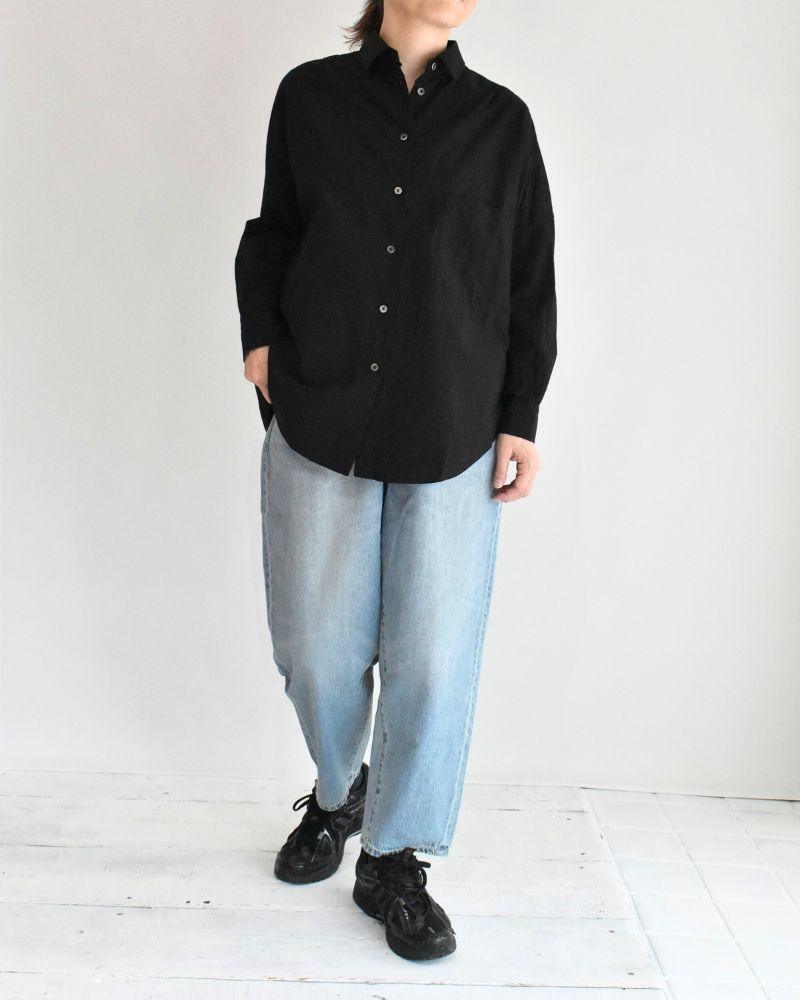 タックコクーンシャツ Black