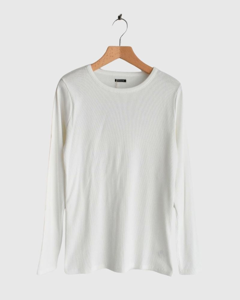 【sale】COTTON RIB C/N TEE White　2,3